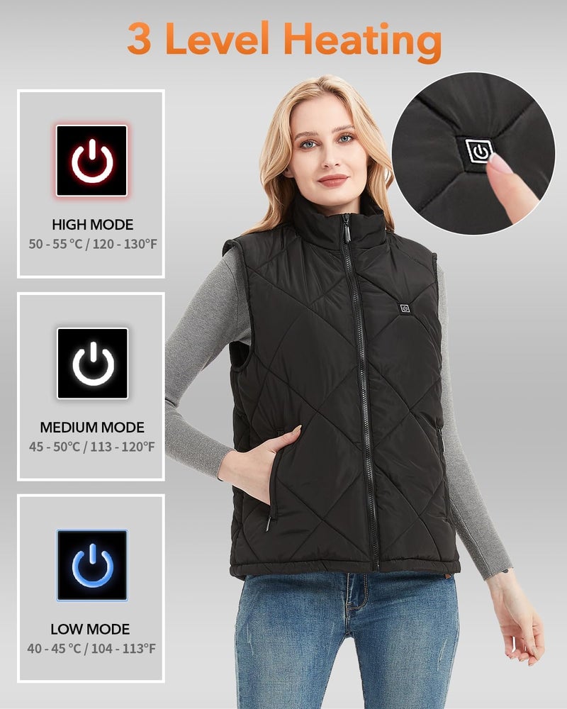 FERNIDA Heated Vest, 8 Heating Zones, Heating Vest for Men Women, Heated Warm Cold-Proof Electric Vest (Battery Not Included) - Image 4